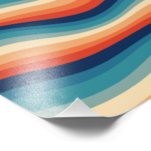 Colourful Retro Waves Vintage Photo Print