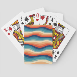 Colourful Retro Waves Vintage Playing Cards