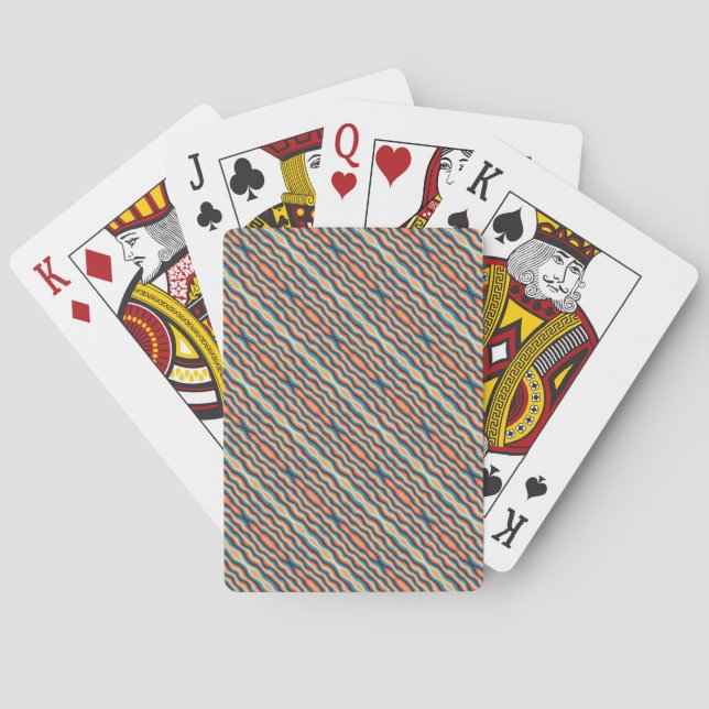 Colourful Retro Waves Vintage Playing Cards (Back)