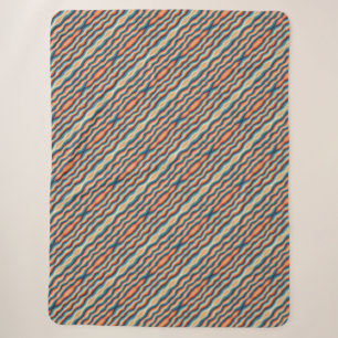 Colourful Retro Waves Vintage Sherpa Blanket
