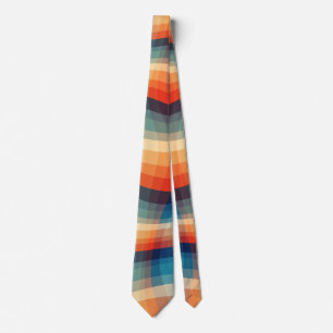 Colourful Retro Waves Vintage Tie
