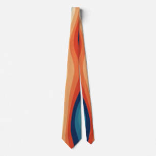 Colourful Retro Waves Vintage Tie