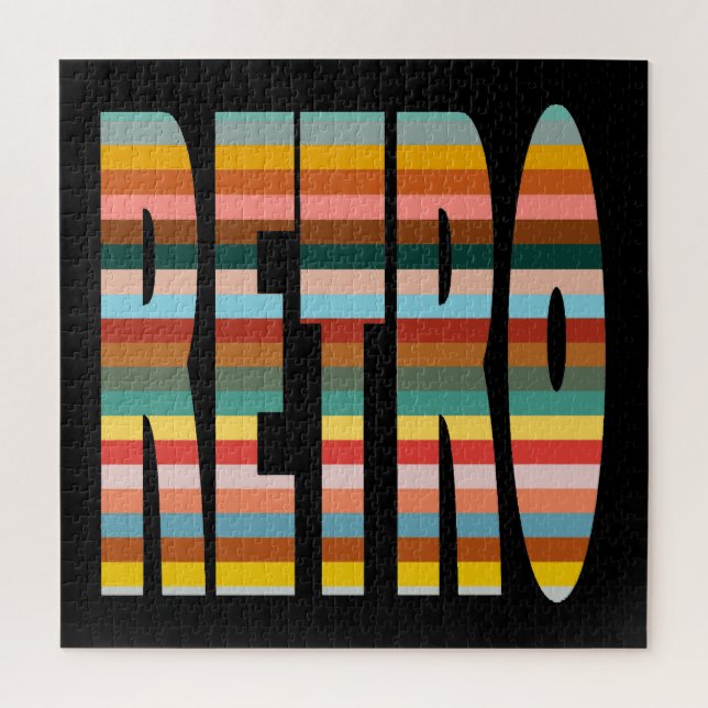 Colourful Retro Word Stripes  Jigsaw Puzzle (Vertical)