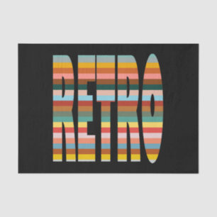 Colourful Retro Word Stripes Tissue Paper