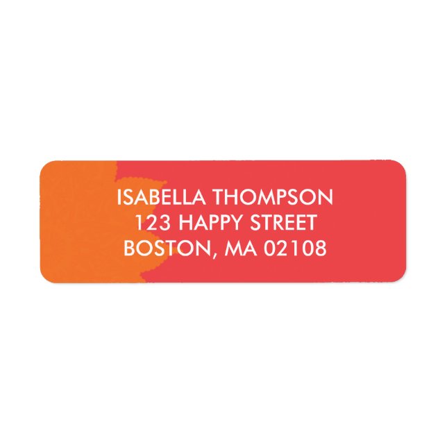 Colourful Return Address Label (Front)
