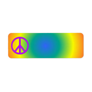 Colourful return address Peace sticker