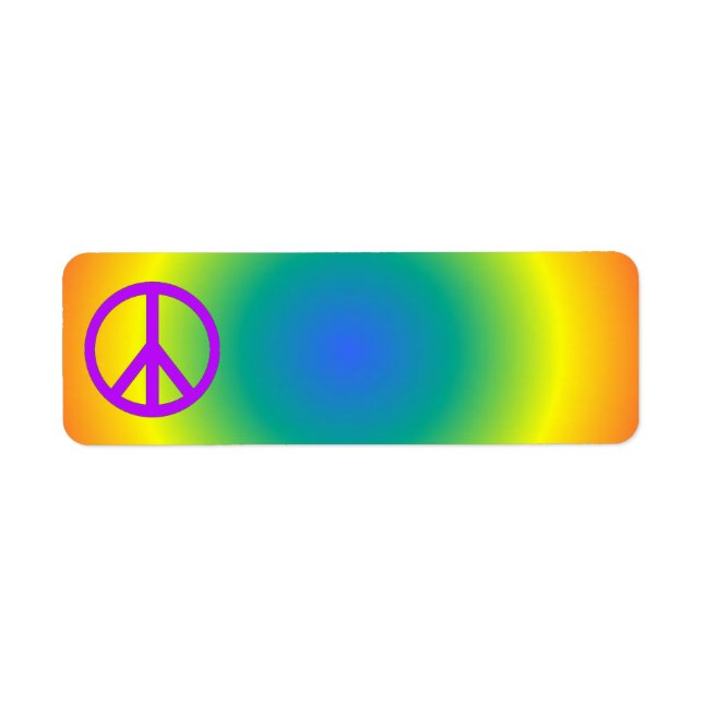 Colourful return address Peace sticker (Front)