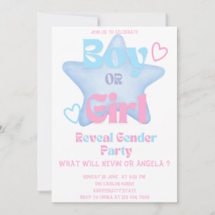Colourful Reveal Gender Party Invitation