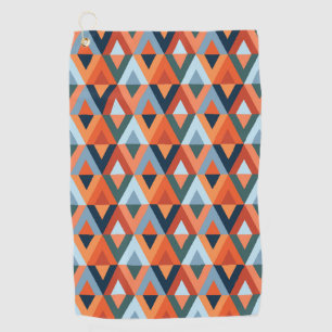 Colourful rhombuses and triangles pattern golf towel