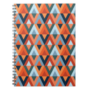 Colourful rhombuses and triangles pattern notebook