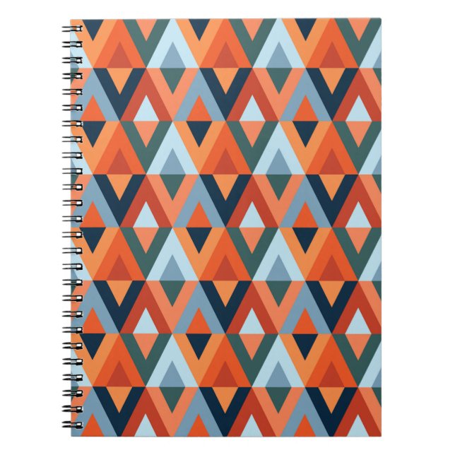 Colourful rhombuses and triangles pattern notebook (Front)