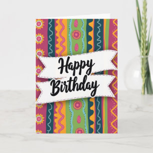 Colourful Ribbon Birthday Card