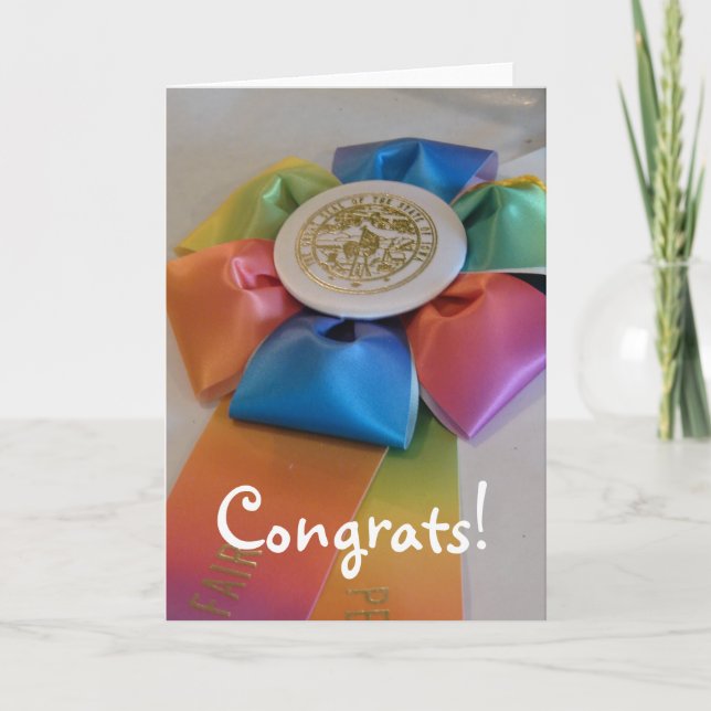 Colourful Ribbon, Congrats! Card (Front)