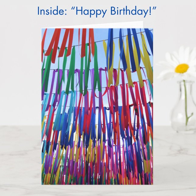 Colourful Ribbons Modern Happy Birthday Card (A simple colorful Happy Birthday card!)