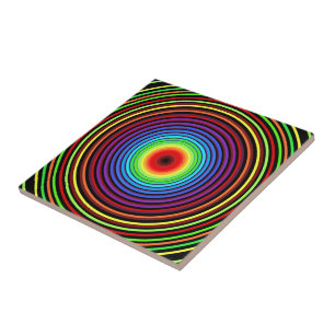 Colourful Rings Ceramic Tile - Choose Colours