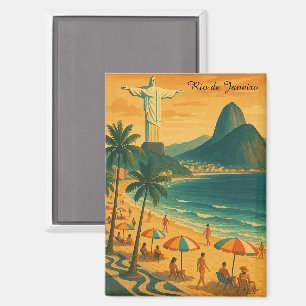 Colourful Rio de Janeiro Brazil Copacabana Beach Magnet