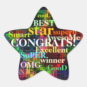 Colourful Ripples Star Sticker