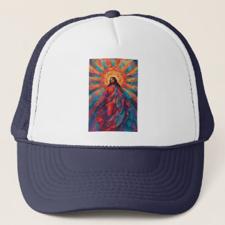 Colourful Risen Jesus Christian Trucker Hat