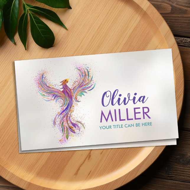 Colourful Rising Phoenix Bird  Business Card (Creator Uploaded)