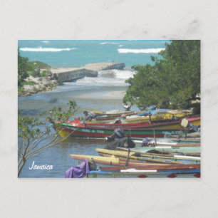 Colourful River Boats Negril Jamaica Postcard