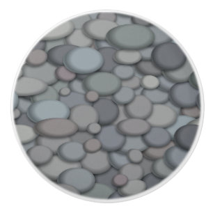Colourful River Rock Pebbles Art Ceramic Knob
