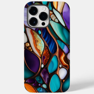 Colourful River Rock Pebbles-Stained Glass Look Case-Mate iPhone 14 Pro Max Case