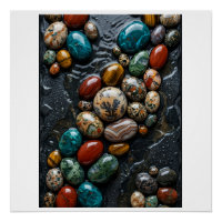 Colourful River Stones Wet Pebbles Nature Fleece B