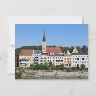 Colourful Riverfront View of Wasserburg am Inn Postcard