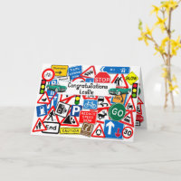 Colourful Road Signs Passed Driving Test Congrats