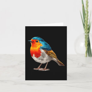 Colourful Robin Costume for Birds and Feather Card