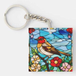 Colourful Robin Key Ring