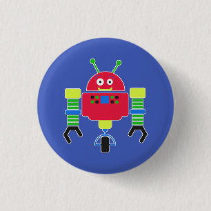 Colourful Robot Button Pin
