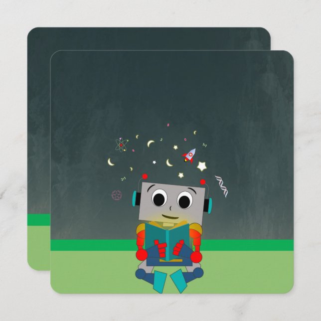 Colourful Robot Card (Front/Back)