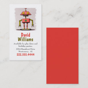 Colourful Robot Children Calling Card