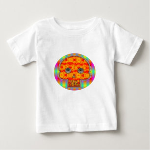 Colourful Robot Skull On Rainbow Background Baby T-Shirt