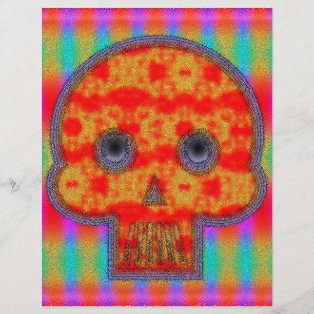 Colourful Robot Skull Painting (Front)