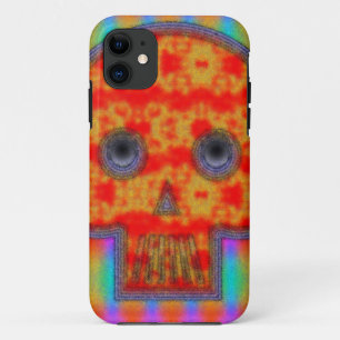 Colourful Robot Skull Painting iPhone 11 Case