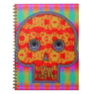Colourful Robot Skull Painting Notebook