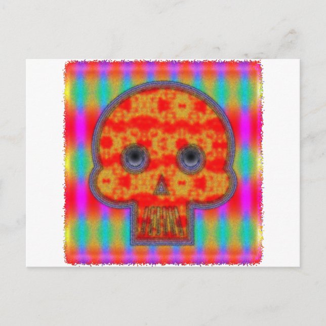 Colourful Robot Skull Painting Postcard (Front)