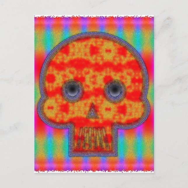 Colourful Robot Skull Painting Postcard (Front)
