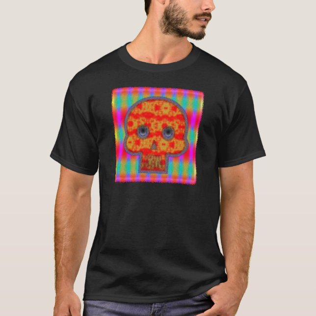 Colourful Robot Skull Painting T-Shirt (Front)