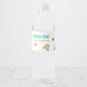 Colourful Rock Climbing Favour  Water Bottle Label