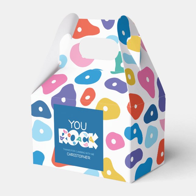 Colourful Rock Climbing Foot Holds Favour Box (Front Side)