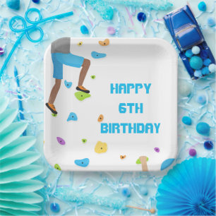 Colourful Rock Climbing Party  Paper Plate