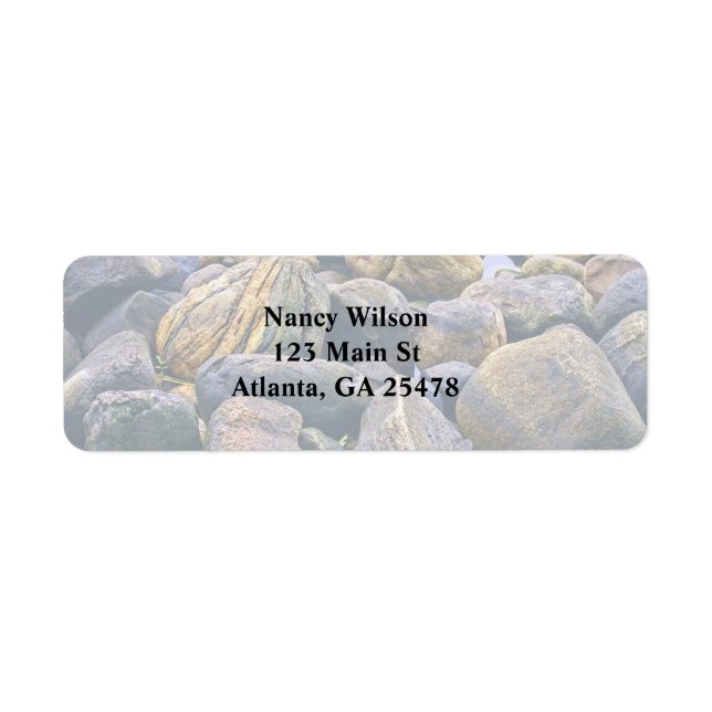 Colourful rocks return address label (Front)