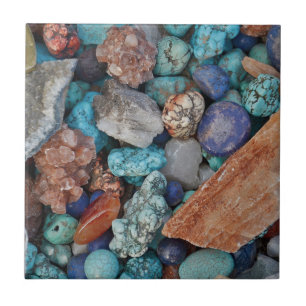 Colourful rocks, stones, pebbles design ceramic tile