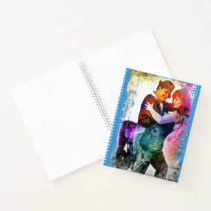 Colourful Romantic Couple Tango Dancers in Love Notebook