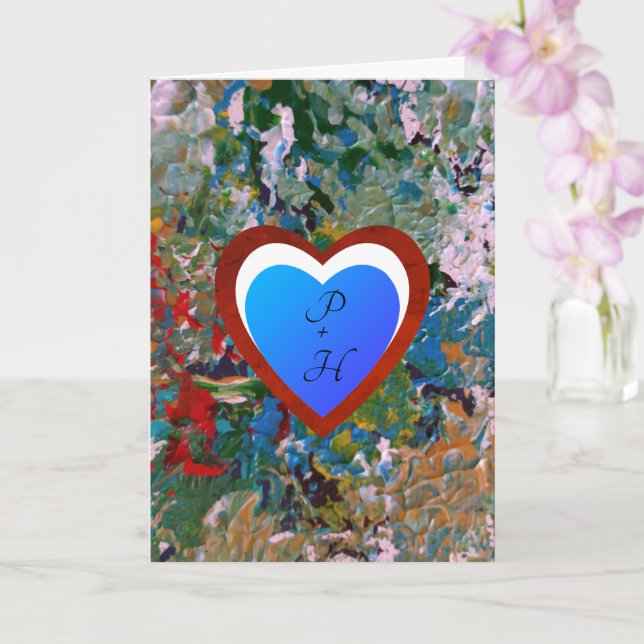 Colourful Romantic Hearts Valentine Greeting Card (Orchid)