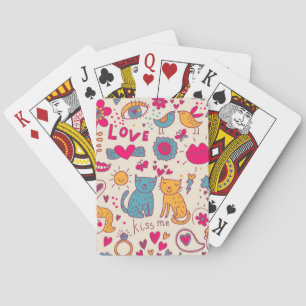 Colourful romantic pattern playing cards