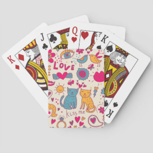 Colourful romantic pattern playing cards